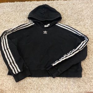 Adidas cropped black sweatshirt